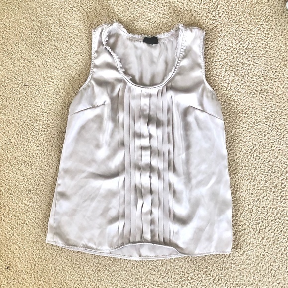 Mossimo pewter colored raw edge sleeveless blouse - Picture 2 of 6